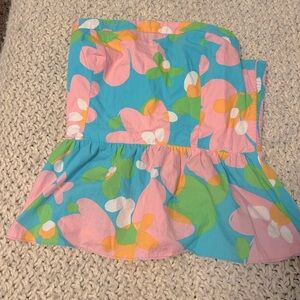 LILY PULITZER PEPLUM TUBE TOP FLORAL size 6